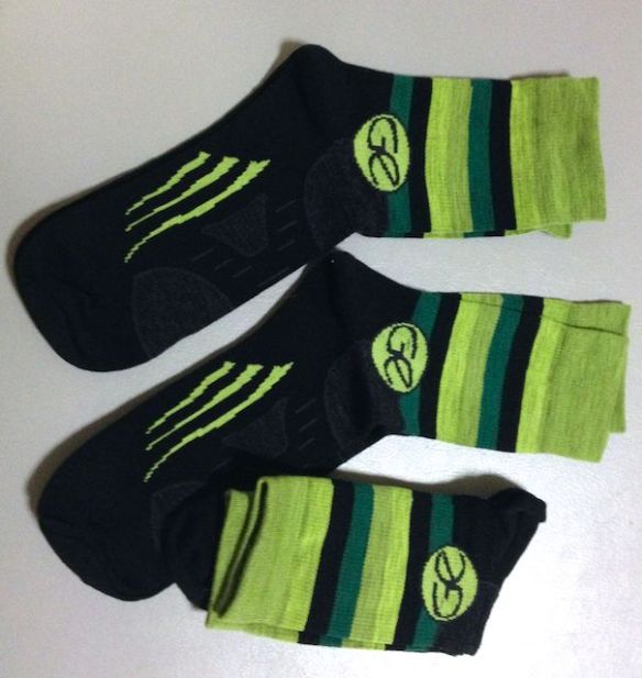 Ground Effect brand socks ready for the Ripley - three rides worth before a wash is needed!